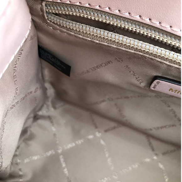 Michael kors serena pebbled leather small handbag satchel Pink gold hardware - Picture 7 of 11